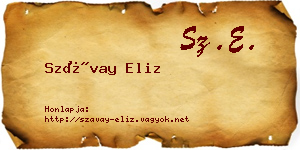 Szávay Eliz névjegykártya